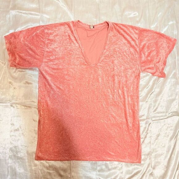 Free People Tops - We The Free Womens Pink Velvet Tee Size M